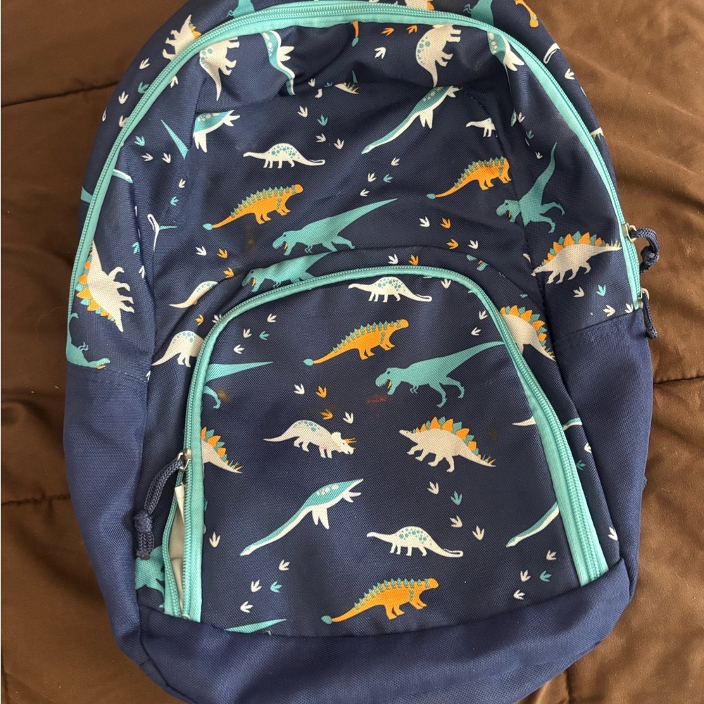Dinosaur Print Kids Backpack - Blue